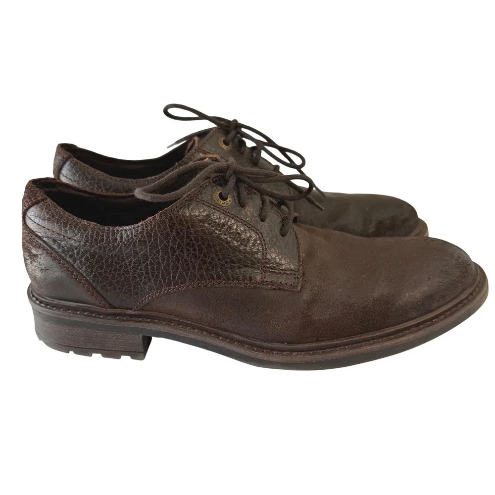 Josef Seibel Mens Brown Leather Mixed Texture Lace Up Oxford Shoes EU 44 US 11